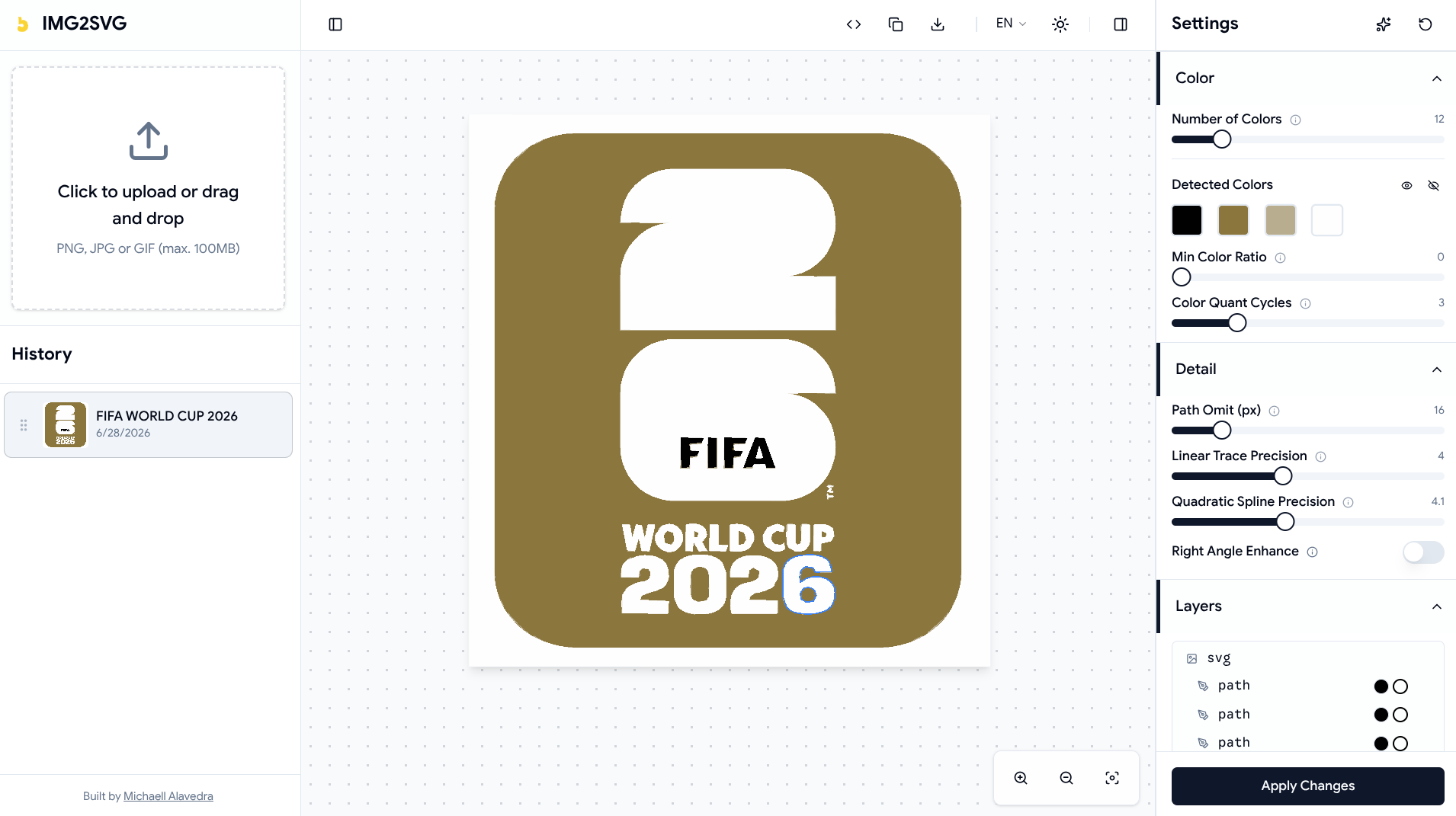 IMG2SVG screenshot